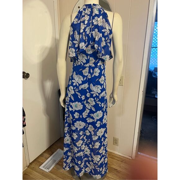 INC High Low Popover Blue Floral Sleeveless Dress 6 - Picture 4 of 6